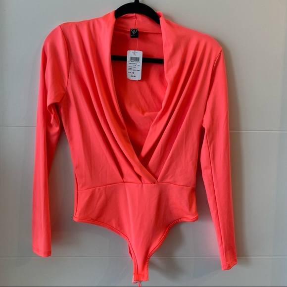 Windsor Neon Pink Longsleeve Bodysuit. New With Tags! - Picture 2 of 5